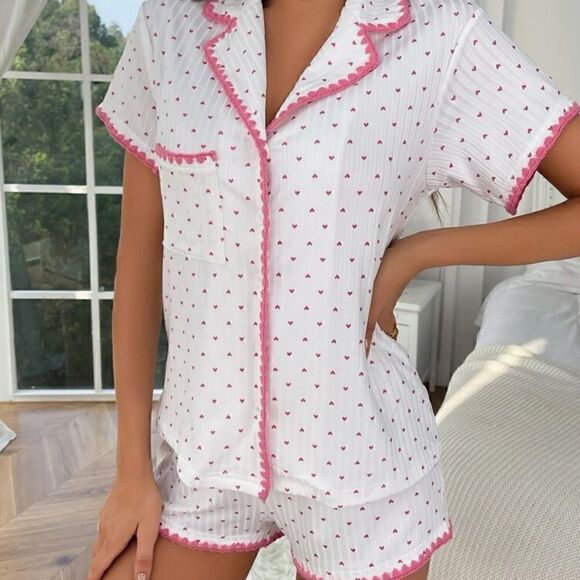 Heart Print Comfortable Pajama Set - Picture 5 of 7